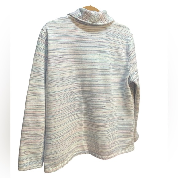 T by TALBOTS wrap neck, pullover sweatshirt,
Pink, blue & white- size PETITE XL - Picture 2 of 5